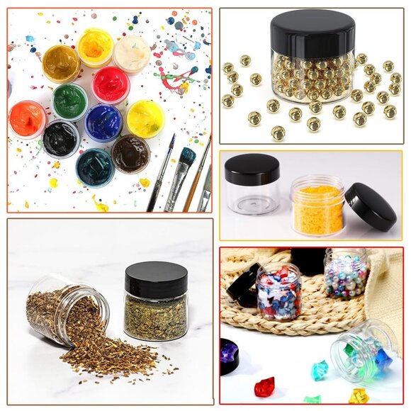 12 Pack 4 oz Plastic Cosmetic Containers With Rose Gold Lids Refillable Clear Em - Picture 6 of 7